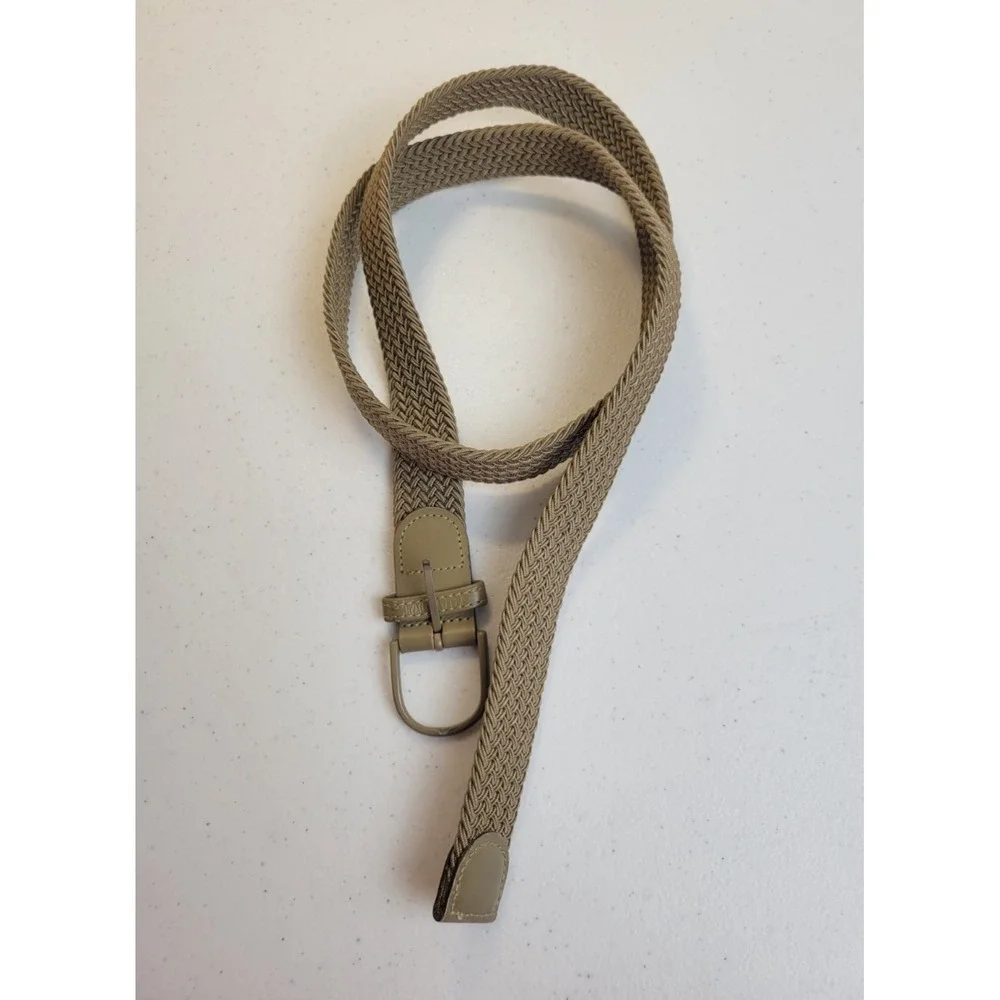 Braided Belt Woven Elastic Stretch Golf Greenish‎ Tan Khaki Mens Accessories XL